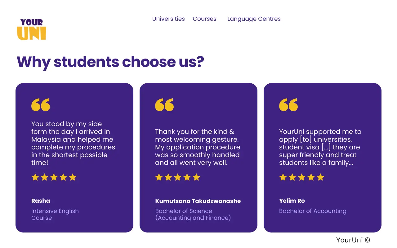 What Do Students Say about YourUni Education Consultancy?